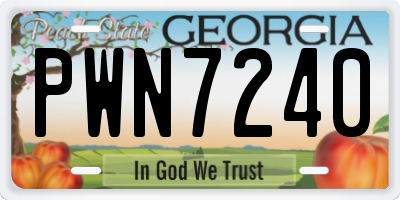 GA license plate PWN7240