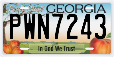 GA license plate PWN7243