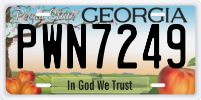 GA license plate PWN7249
