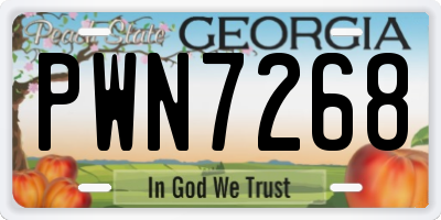 GA license plate PWN7268