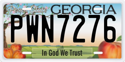 GA license plate PWN7276