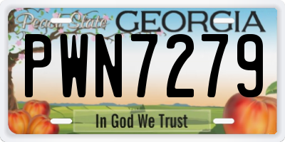GA license plate PWN7279