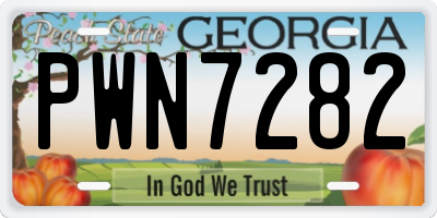 GA license plate PWN7282