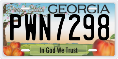 GA license plate PWN7298