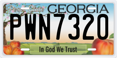 GA license plate PWN7320