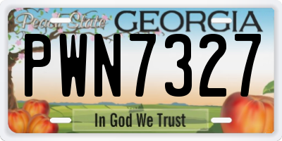 GA license plate PWN7327