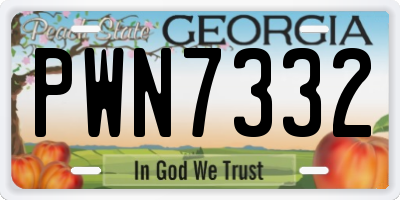 GA license plate PWN7332