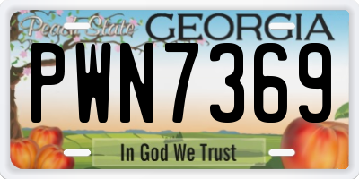 GA license plate PWN7369