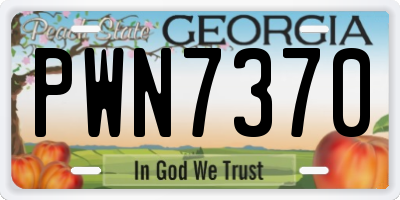 GA license plate PWN7370