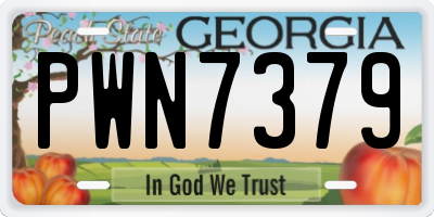 GA license plate PWN7379