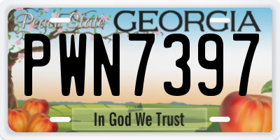 GA license plate PWN7397