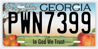 GA license plate PWN7399