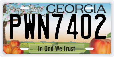 GA license plate PWN7402