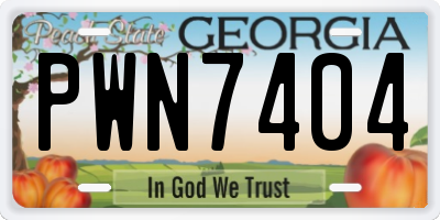 GA license plate PWN7404
