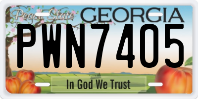 GA license plate PWN7405