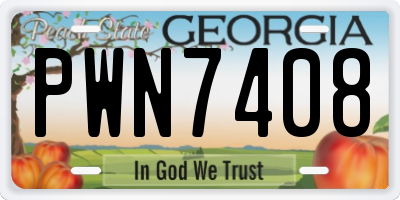 GA license plate PWN7408