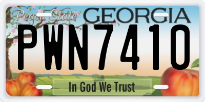 GA license plate PWN7410