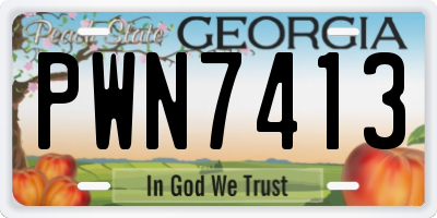 GA license plate PWN7413