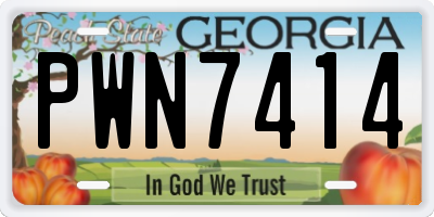 GA license plate PWN7414