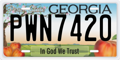 GA license plate PWN7420