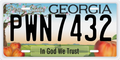 GA license plate PWN7432