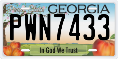 GA license plate PWN7433