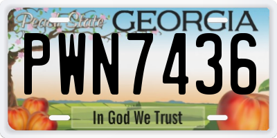 GA license plate PWN7436