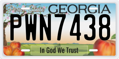 GA license plate PWN7438