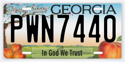 GA license plate PWN7440