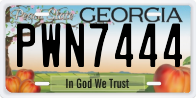 GA license plate PWN7444