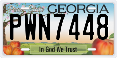 GA license plate PWN7448