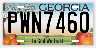 GA license plate PWN7460