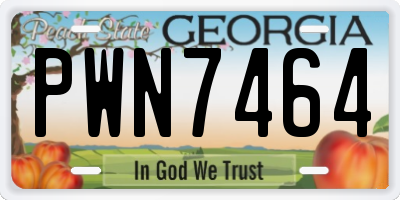 GA license plate PWN7464