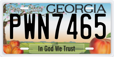 GA license plate PWN7465