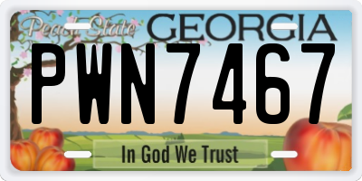 GA license plate PWN7467