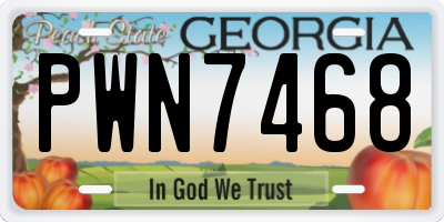 GA license plate PWN7468