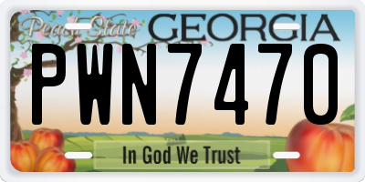 GA license plate PWN7470