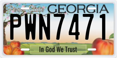 GA license plate PWN7471
