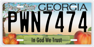 GA license plate PWN7474