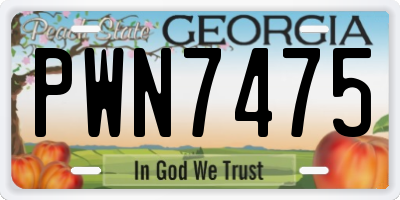 GA license plate PWN7475