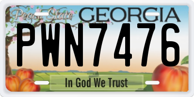 GA license plate PWN7476