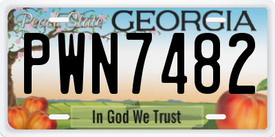 GA license plate PWN7482