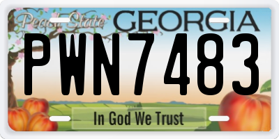 GA license plate PWN7483