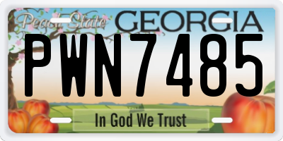 GA license plate PWN7485