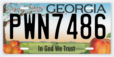 GA license plate PWN7486