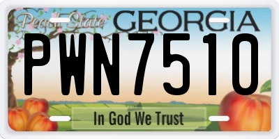 GA license plate PWN7510
