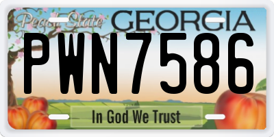 GA license plate PWN7586