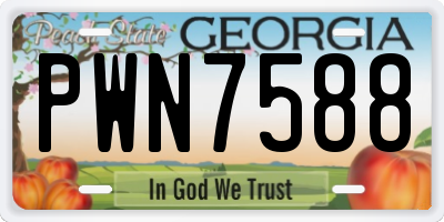 GA license plate PWN7588