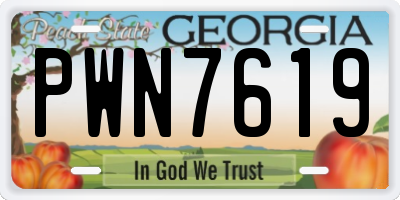 GA license plate PWN7619