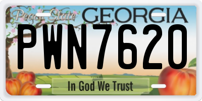 GA license plate PWN7620